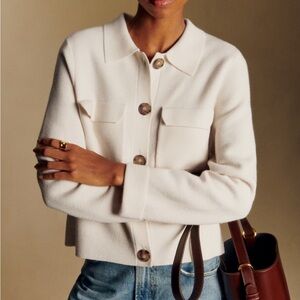 Sezane Betty Women's Cream Cardigan